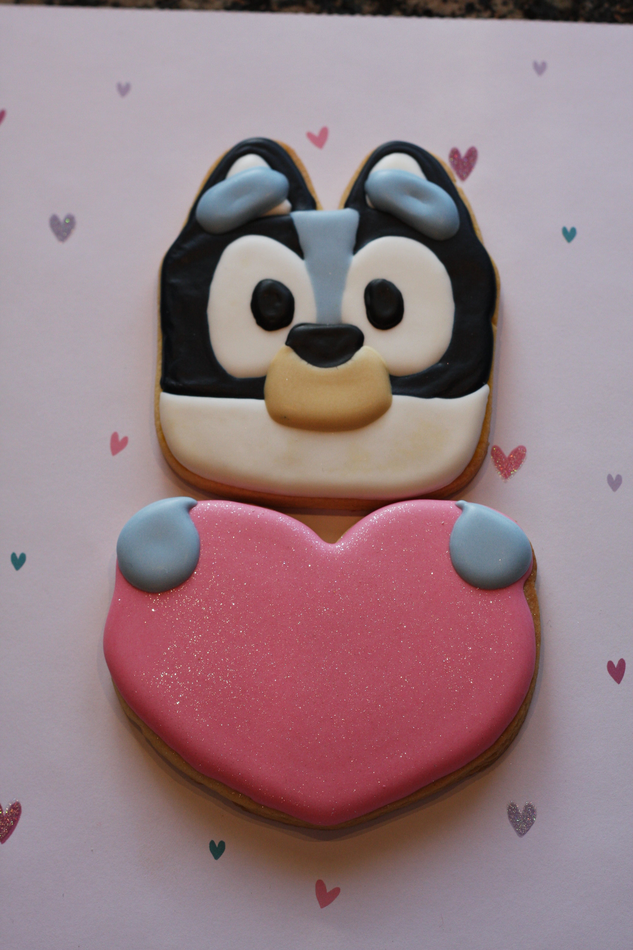 Bluey inspired Cookie & Heart Set