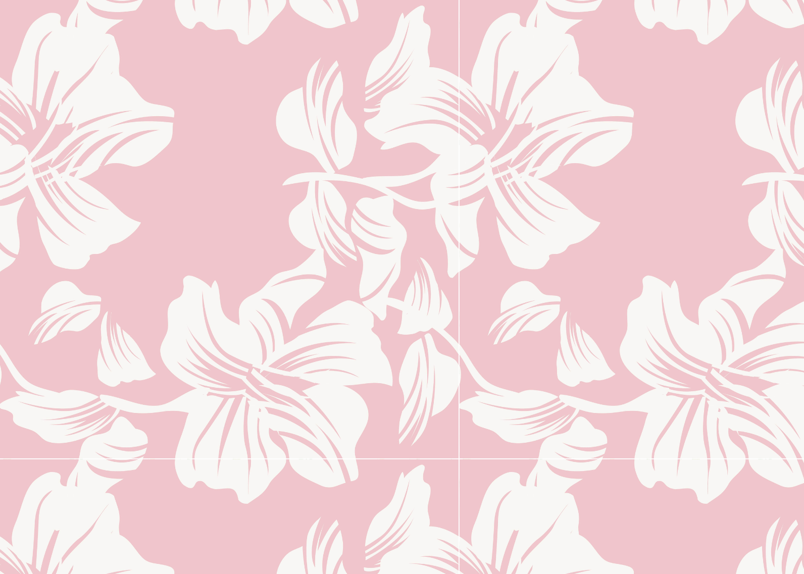 White floral pattern on a pink background